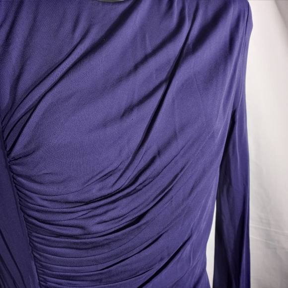 PHILLIP LIM 3.1 Purple Ruched Long Sleeve Dress - Picture 4 of 6